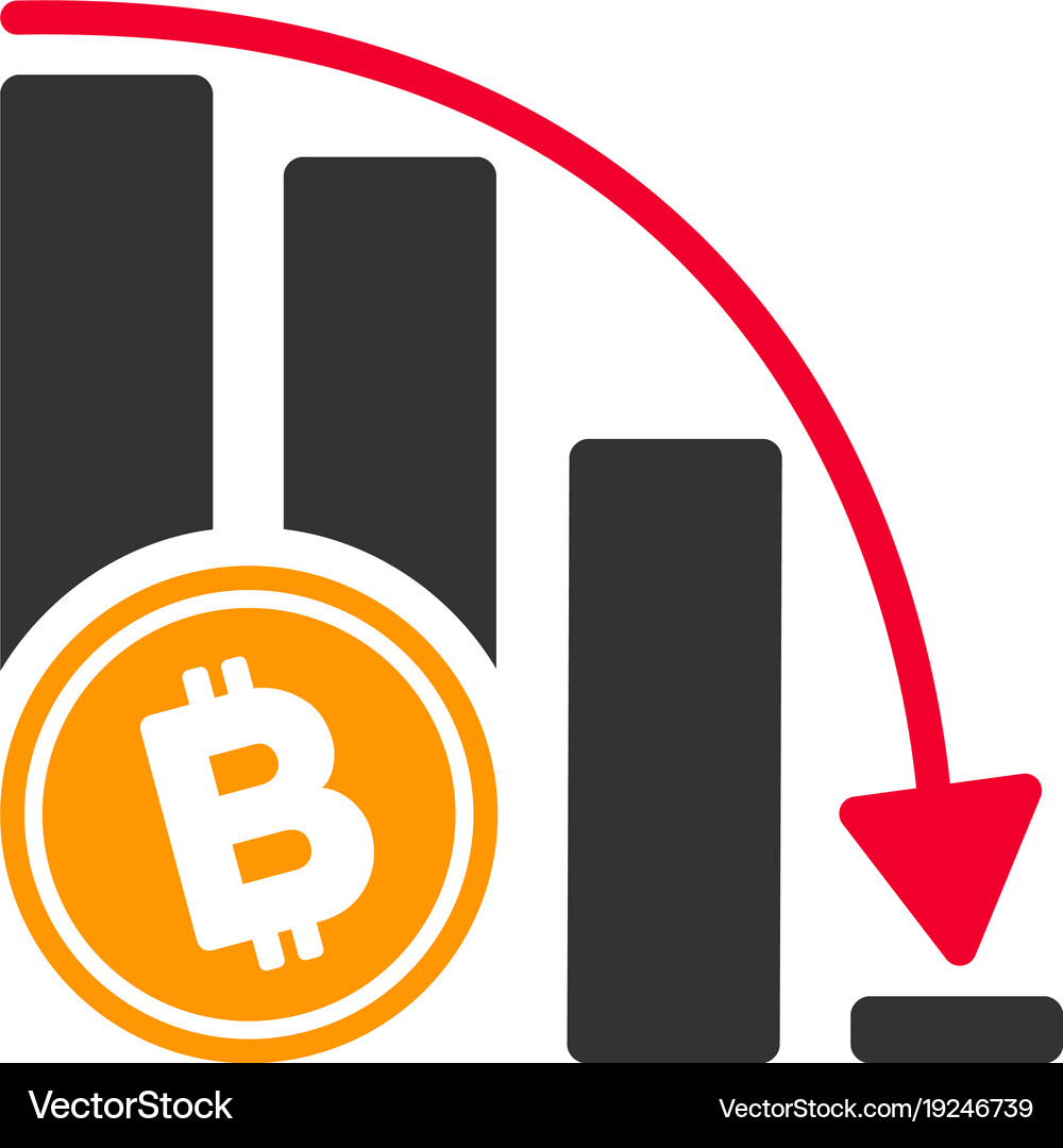 Bitcoin falling acceleration chart flat icon – Royalty-Free Vector |  VectorStock