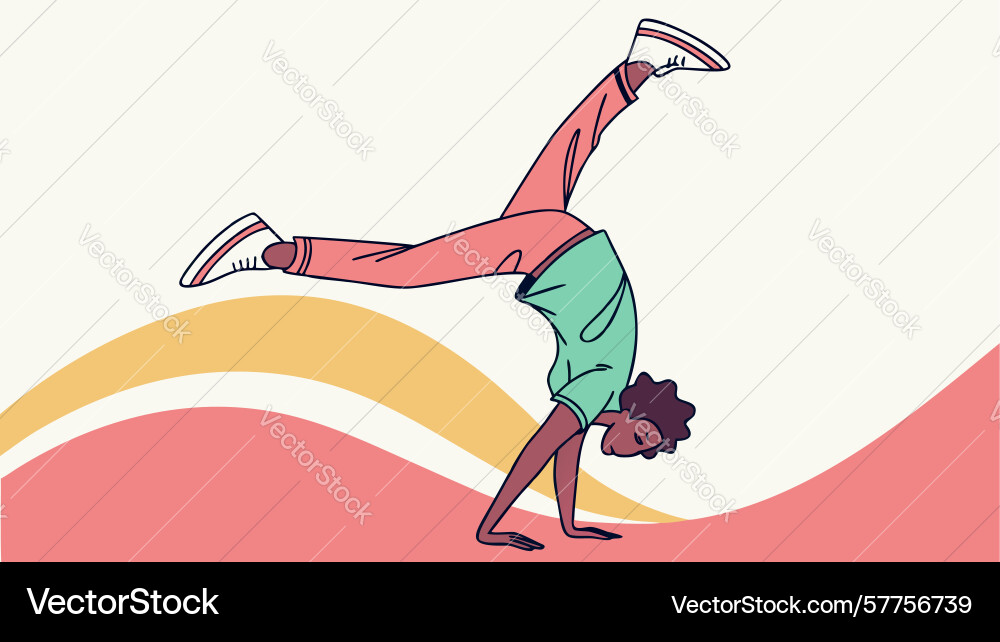 Breakdancer handstand pose design generative ai Vector Image