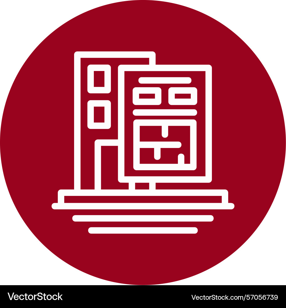 Building permit line circle style icon design Vector Image