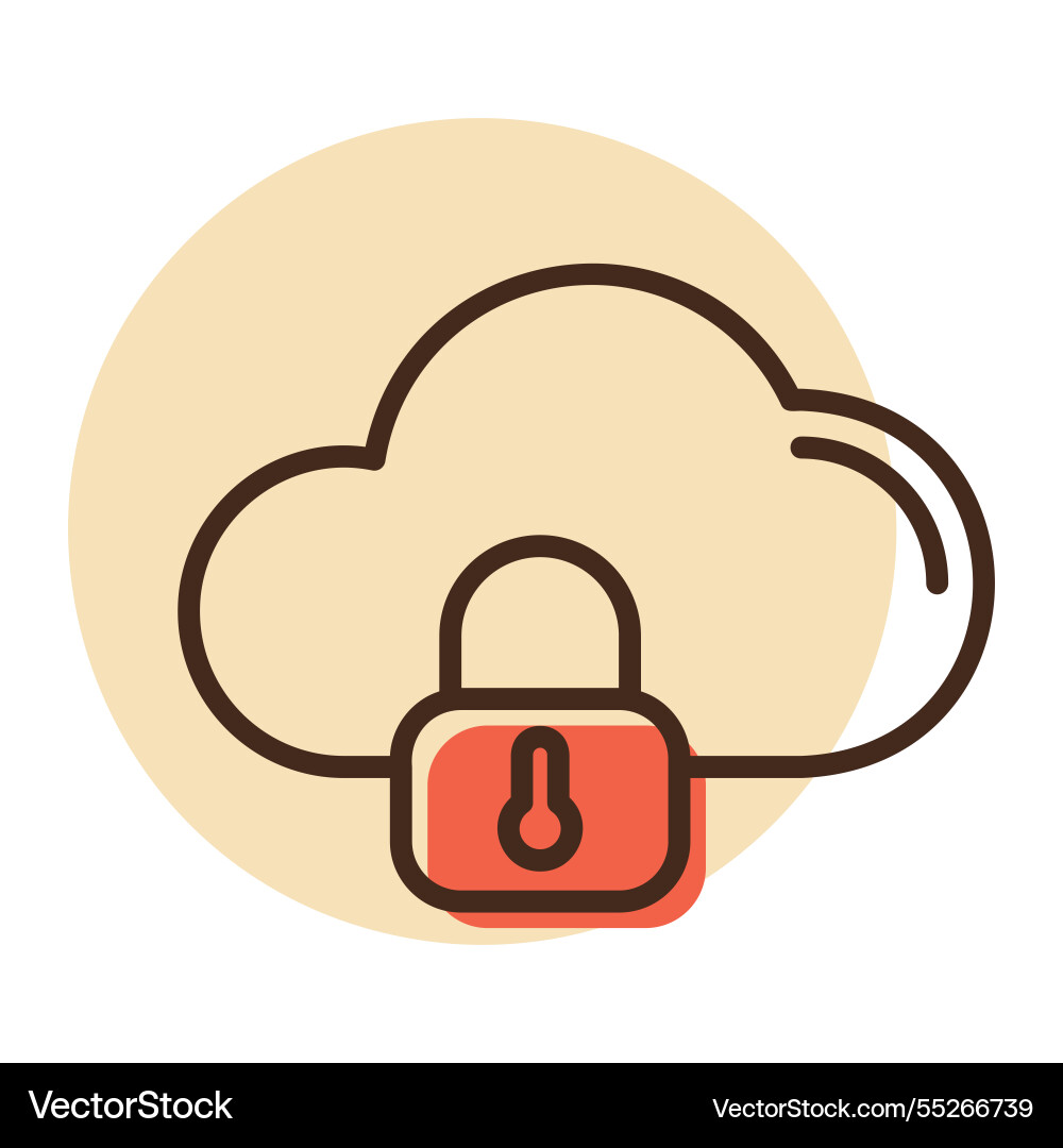 Cloud security icon data with lock Vector Image