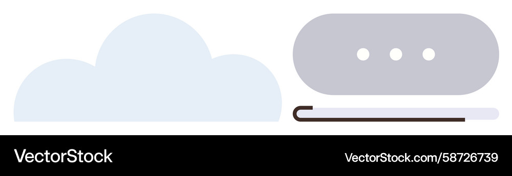 Cloud storage and digital communication with text Cloud storage and digital communication with text Vector Image