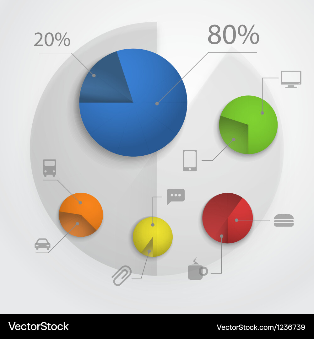 Colorful Pie Chart Data Visualization vector image