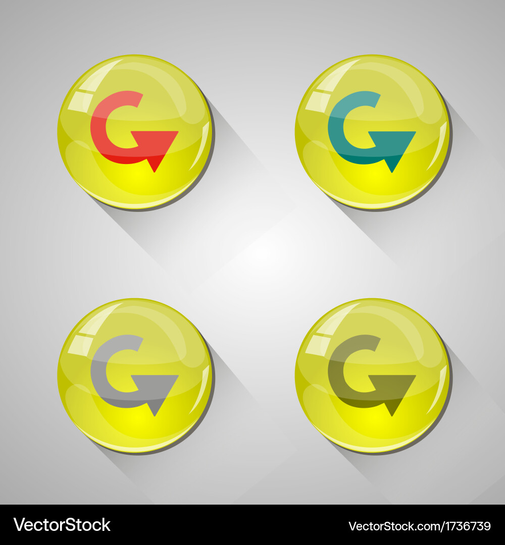 Detailed glossy arrow buttons with long shadow vector image