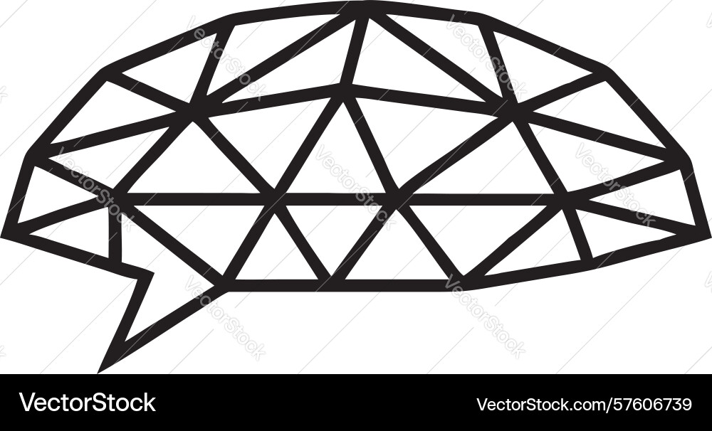 Geometric brain outline icon design generative ai vector image