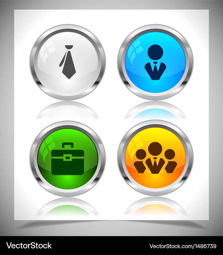 Metal web buttons eps10 Vector Image