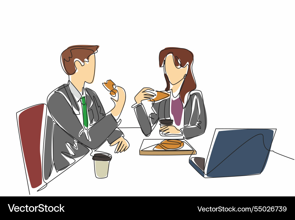Single One Line Drawing Businessman Royalty Free Vector