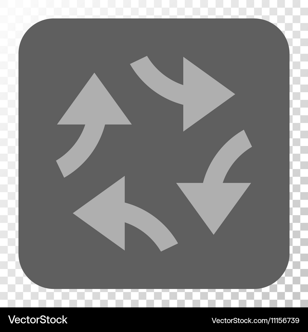 Swirl arrows rounded square button Vector Image
