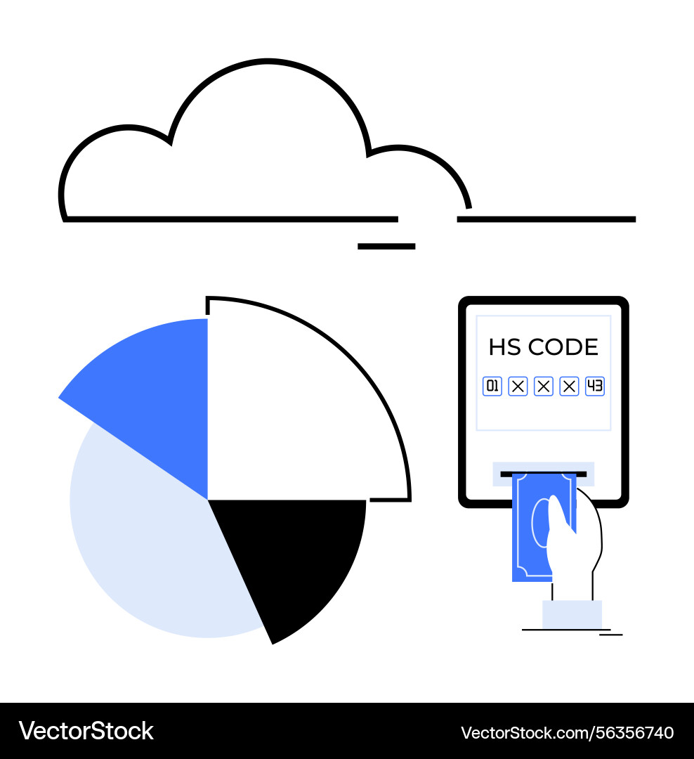 Data management with cloud storage pie chart Data management with cloud storage pie chart vector image
