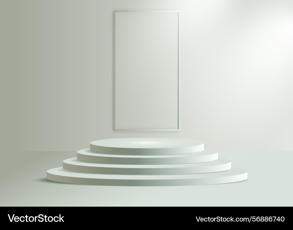 Display background with empty podium under vector image