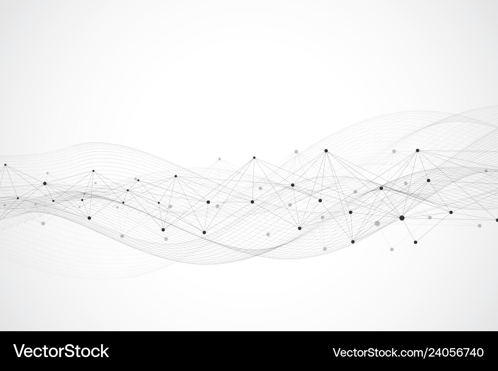 Geometric abstract background with connected line vector image