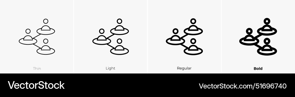 Hierarchy icon thin light regular and bold style Hierarchy icon thin light regular and bold style vector image