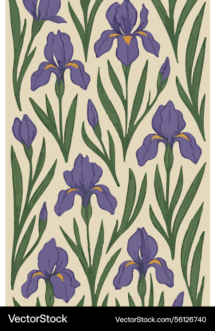Iris background print design Iris background print design Vector Image