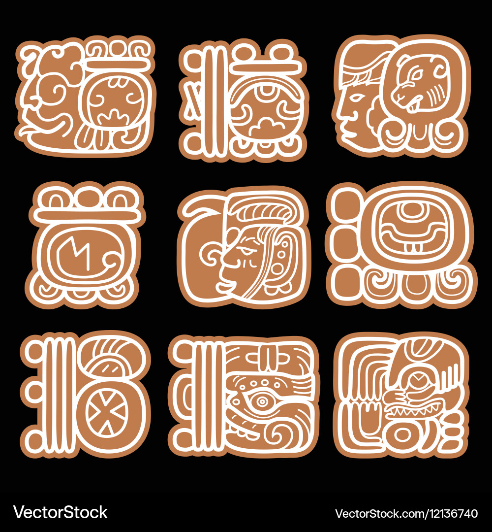 Maya Hieroglyphs Ancient Script vector image