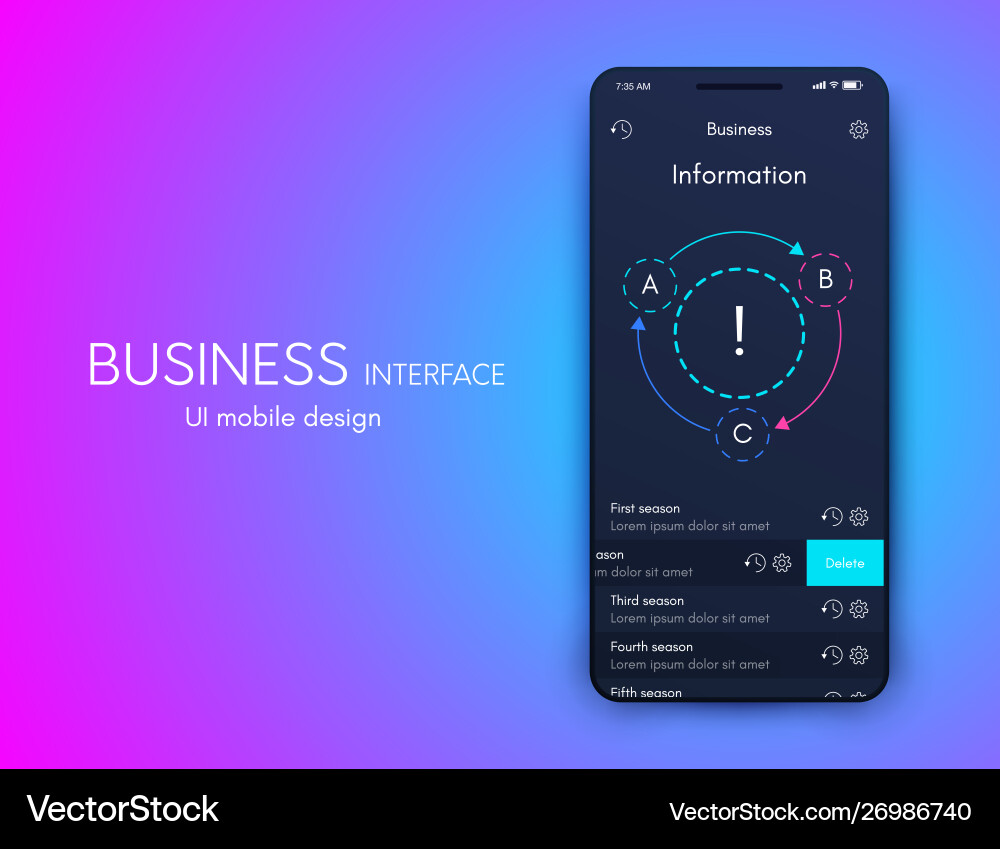Mobile application interface ui design stock Mobile application interface ui design stock vector image