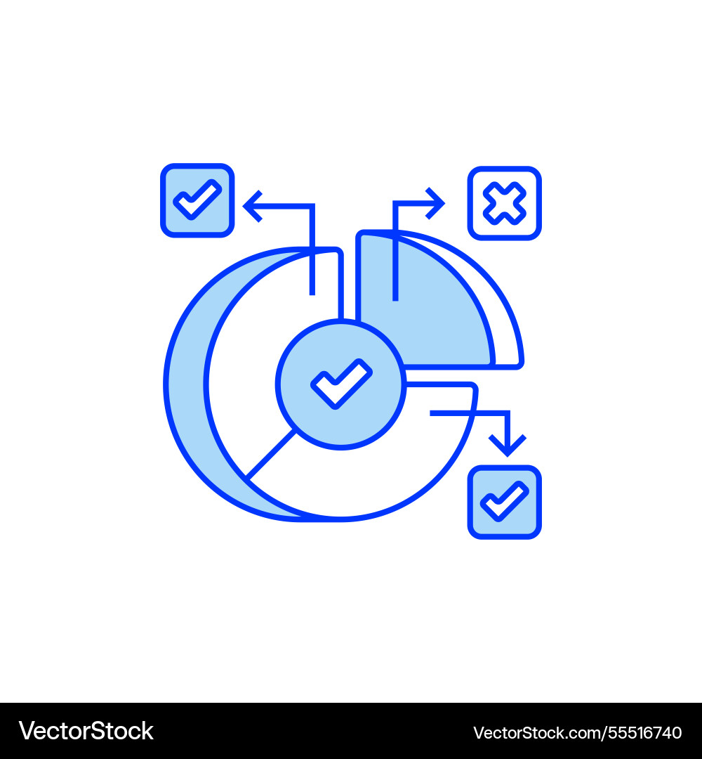 Pie chart filled line icon linear style sign Pie chart filled line icon linear style sign Vector Image