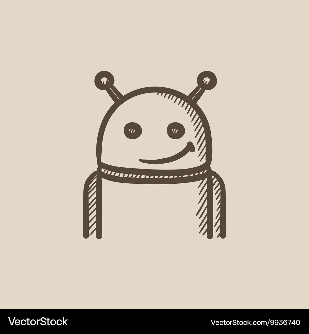 Robot sketch icon Vector Image