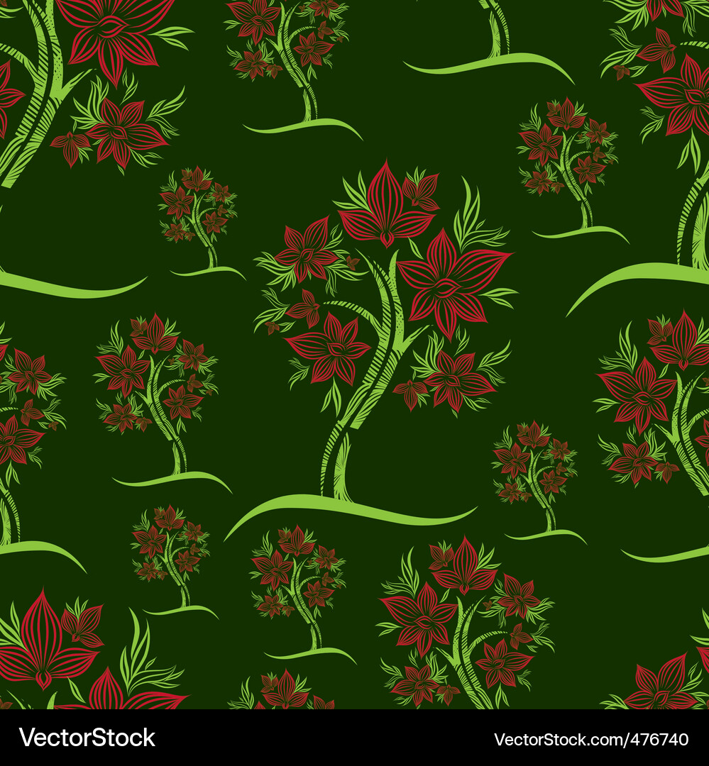 Seamless pattern from trees Vector Image