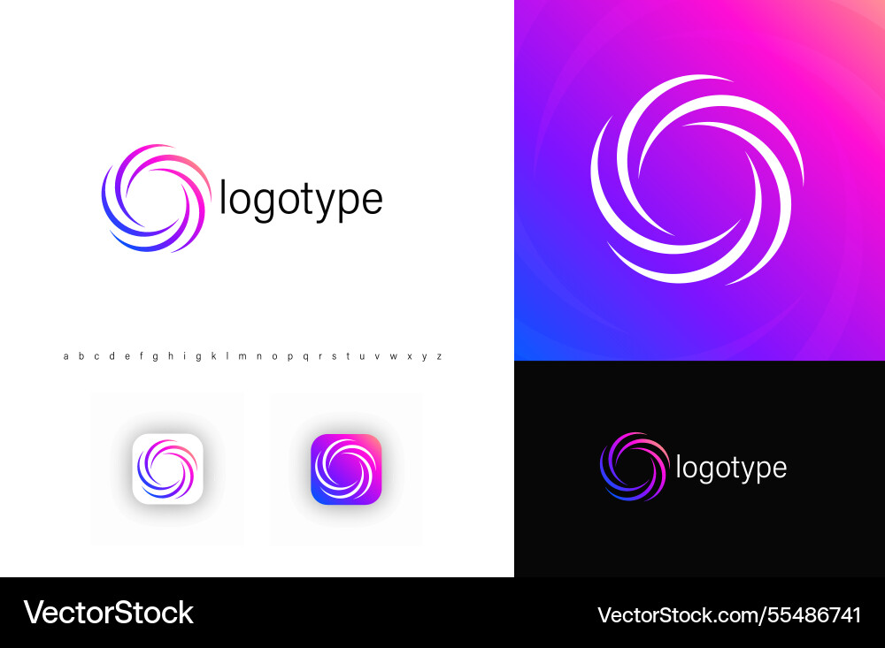Abstract swirl logo with dynamic rotating curves Abstract swirl logo with dynamic rotating curves Vector Image