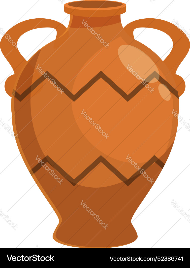 Ancient clay amphora with handles for storing wine Vector Image