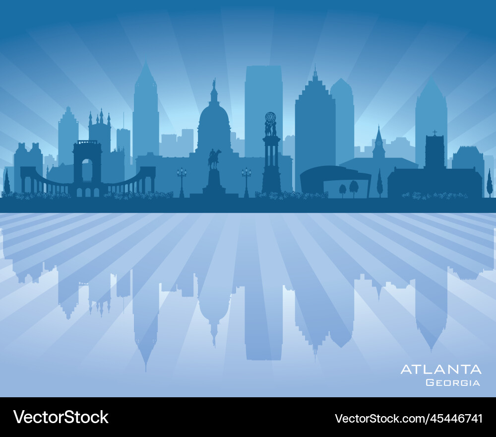 Atlanta georgia city skyline silhouette Atlanta georgia city skyline silhouette vector image