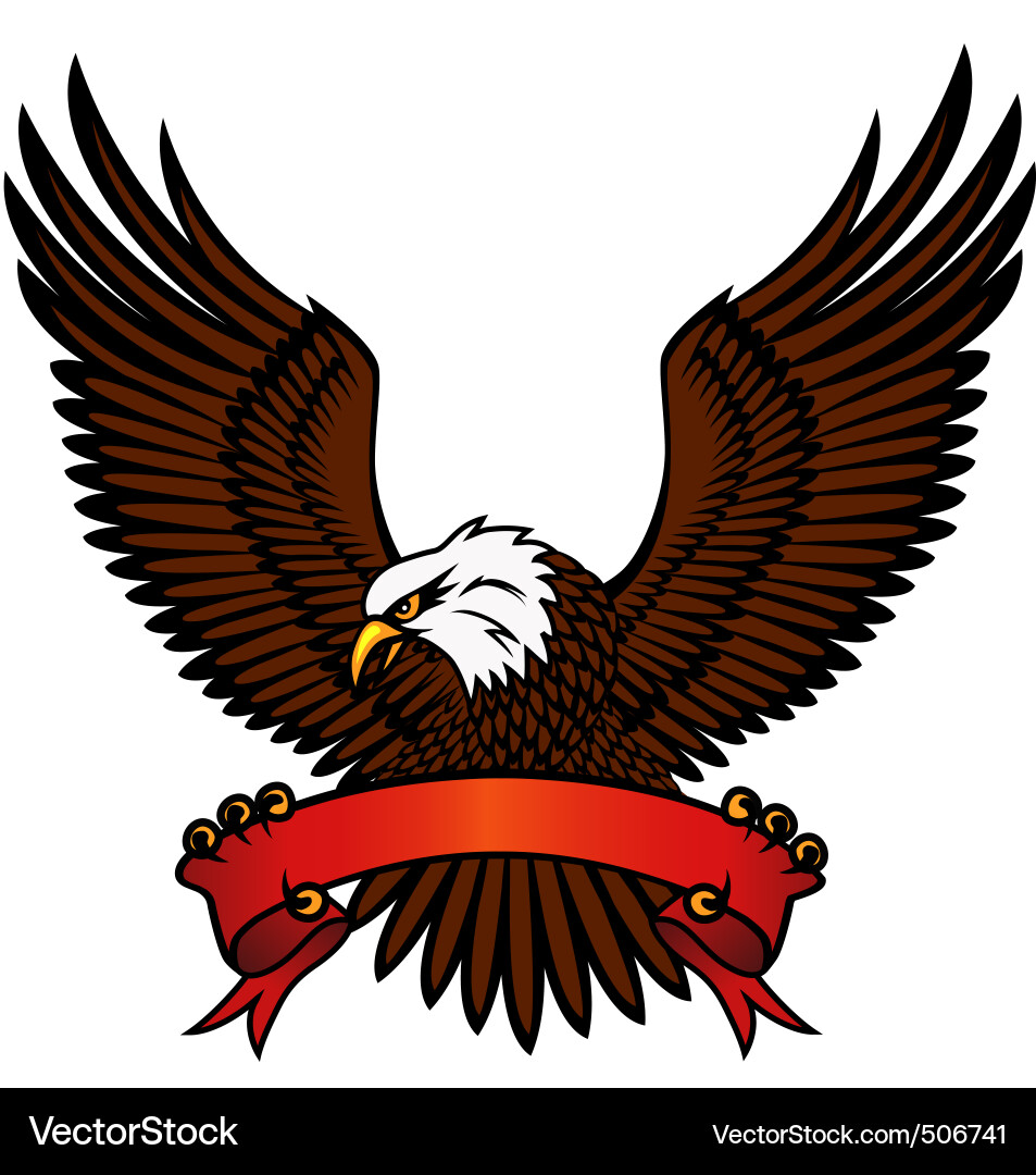 Bald eagle and red emblem