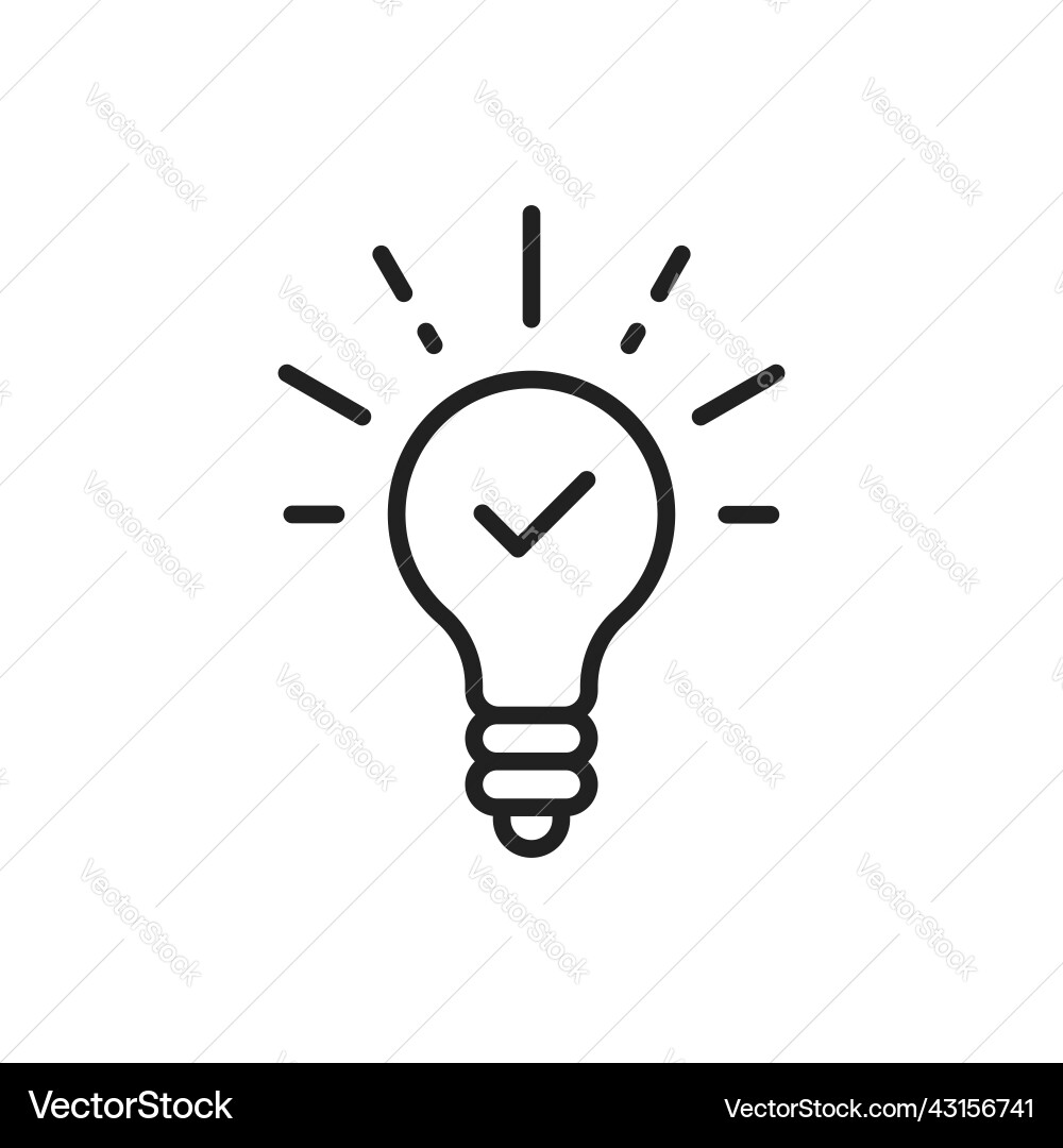 Checkmark Lightbulb Icon vector image