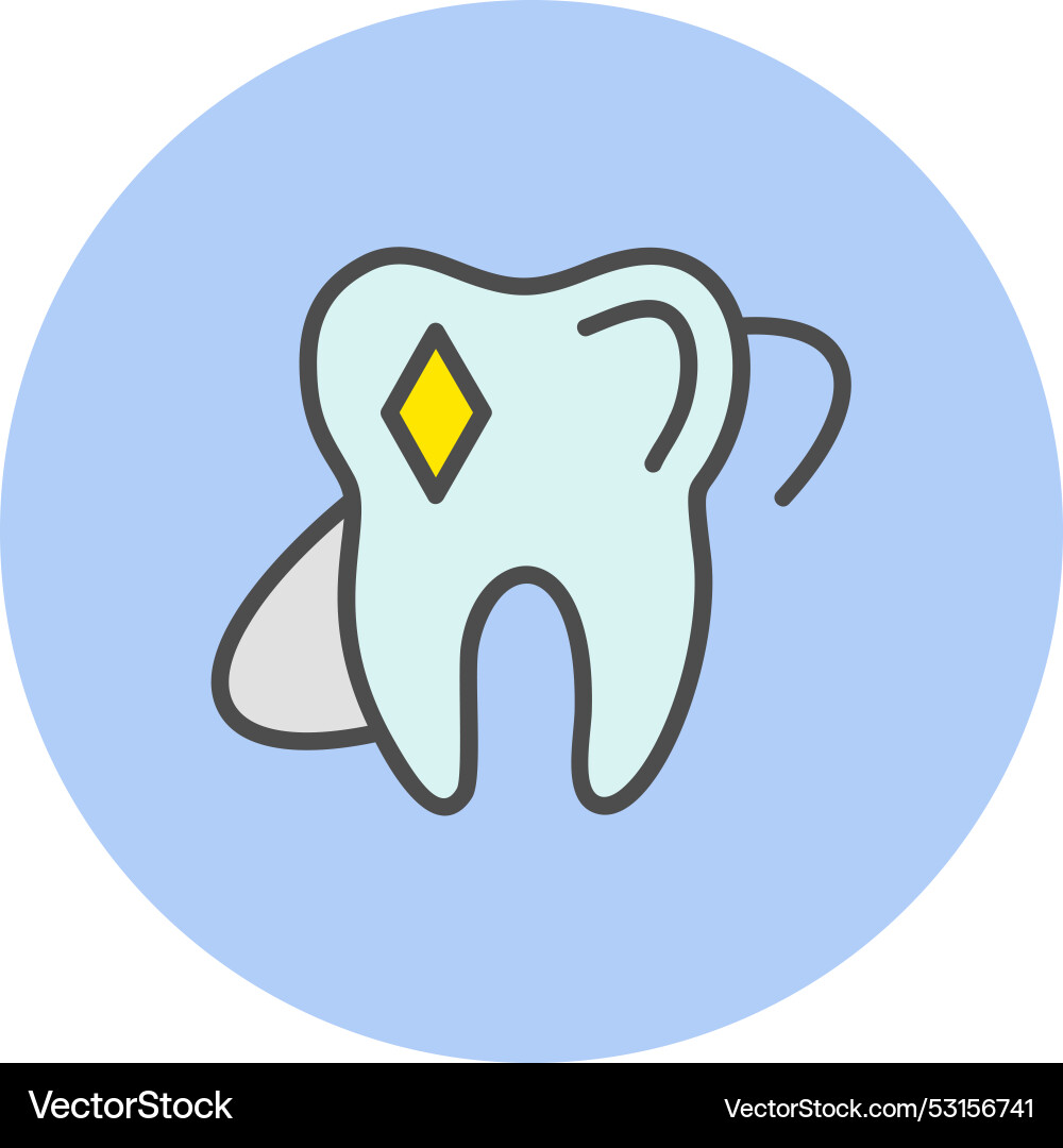 Clean tooth line filled circle icon Vector Image