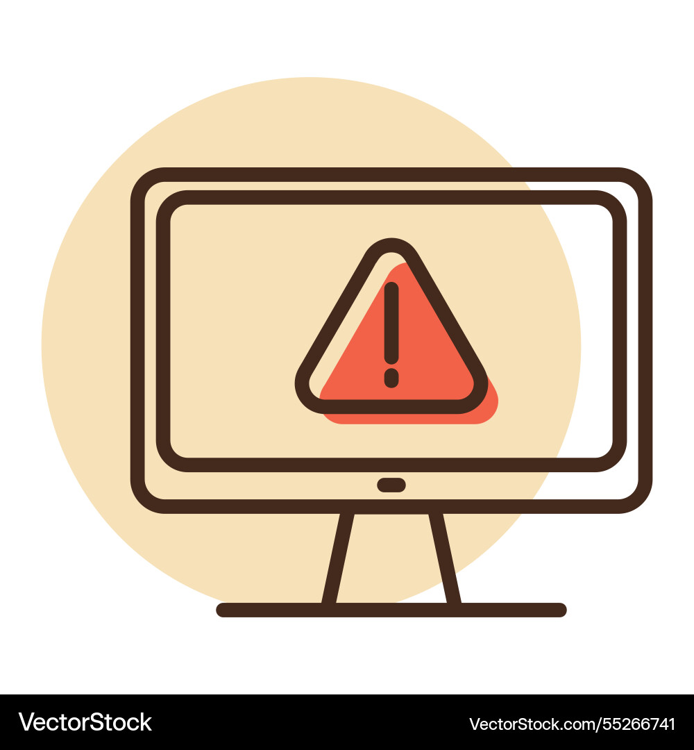Computer warning icon simple digital system error Vector Image