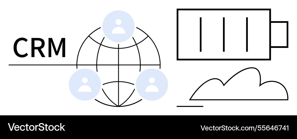 Crm concept with global connection cloud Vector Image