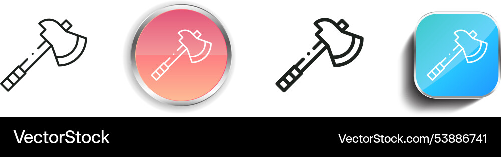 Firefighter icon thin linear regular and button vector image