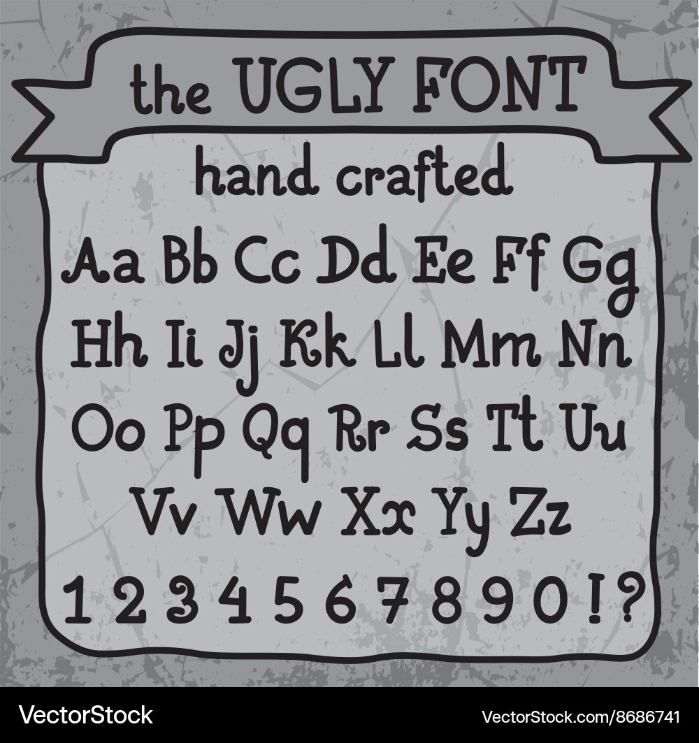 Handcrafted ugly font Vector Image