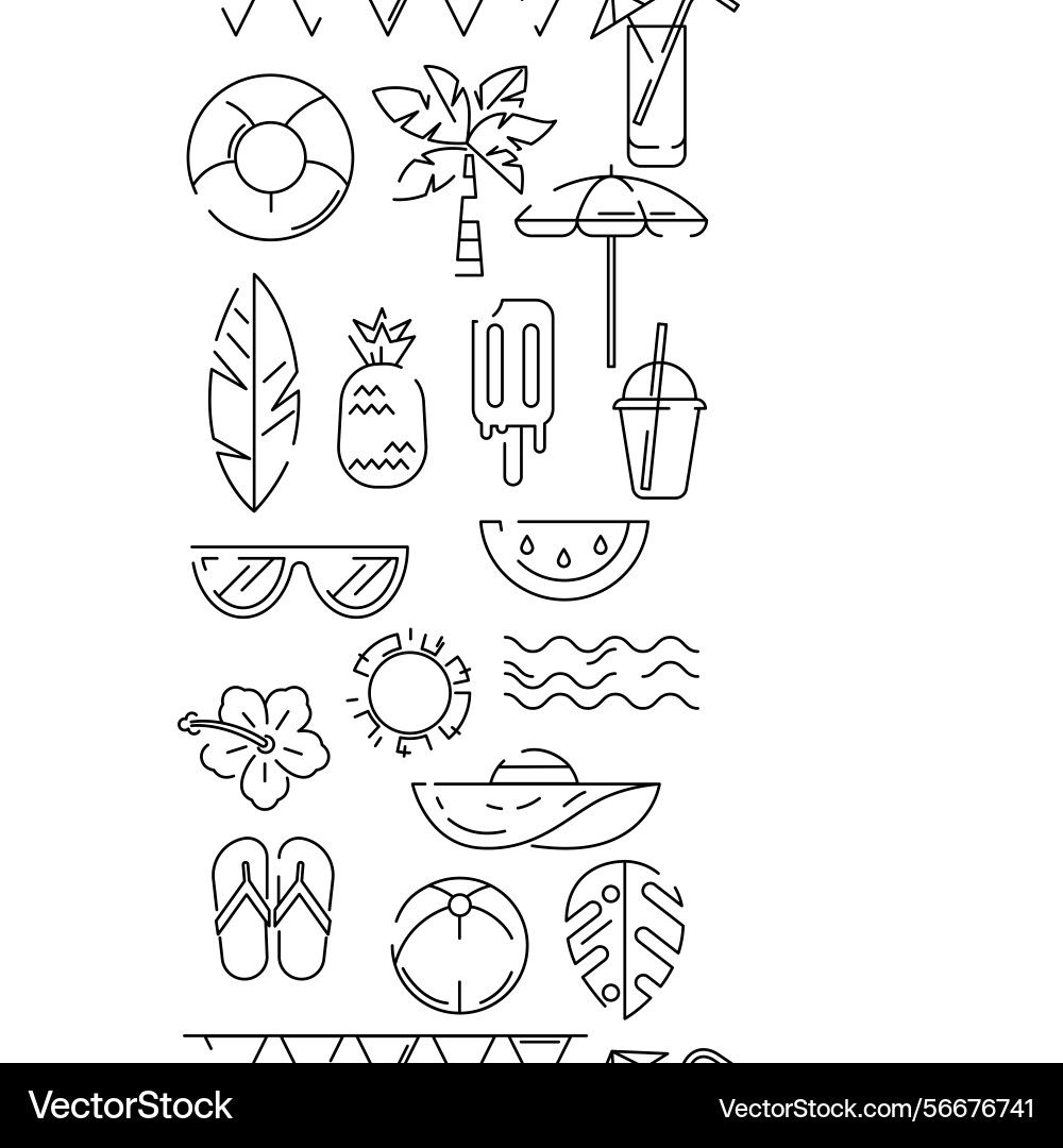 Pattern with summer items stylized beach objects Pattern with summer items stylized beach objects vector image