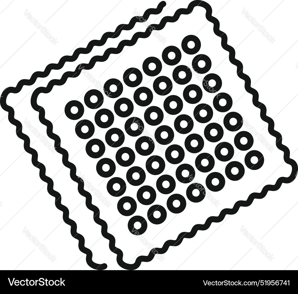 Square cracker with holes lying on top of another Vector Image