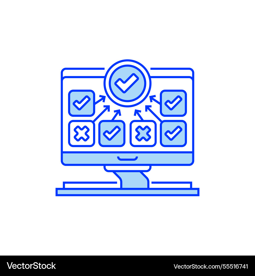 Survey completion filled line icon linear style Vector Image