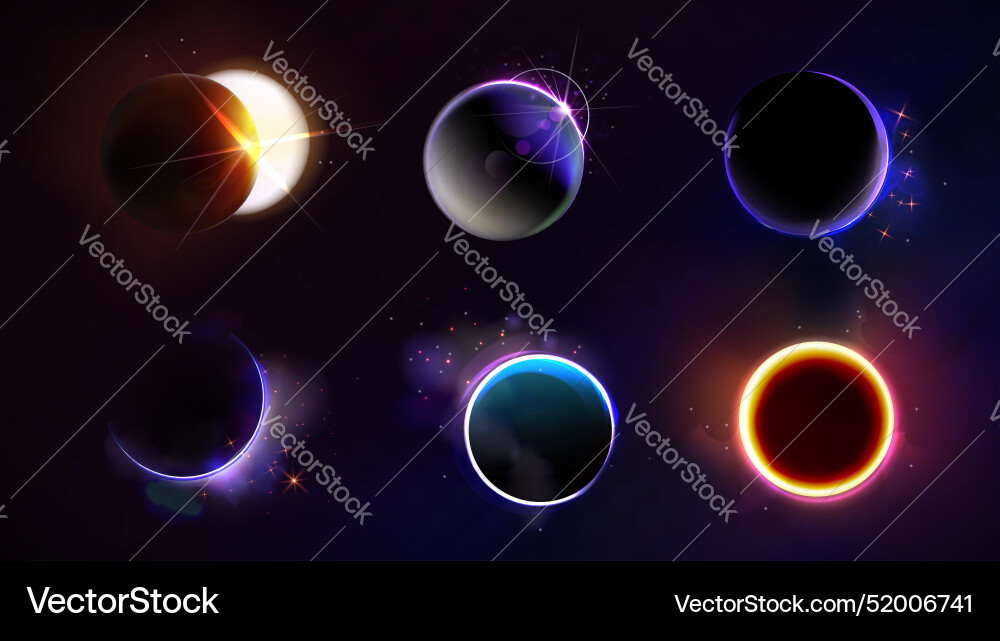 Total and partial solar eclipse Total and partial solar eclipse vector image