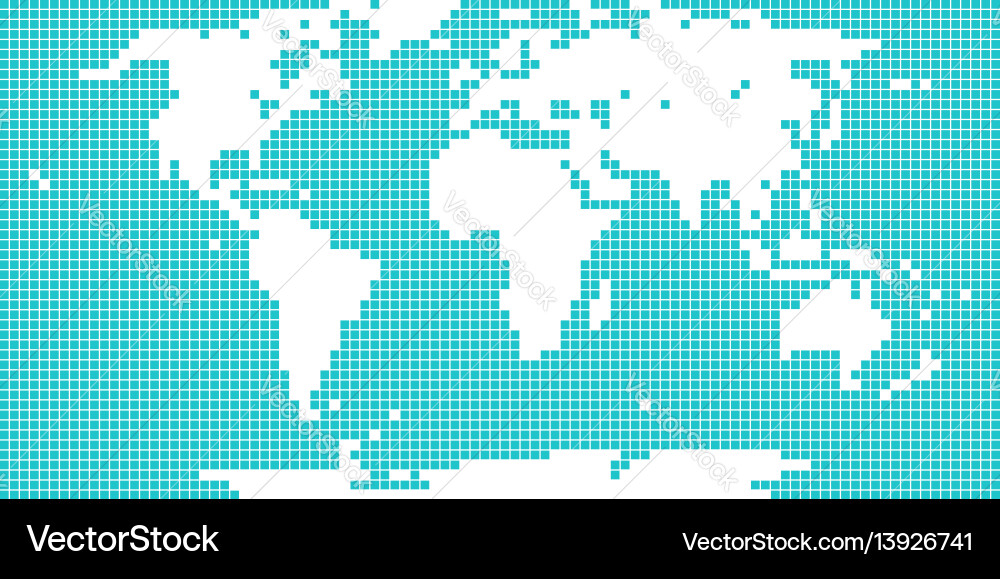 World map dotted square Royalty Free Vector Image