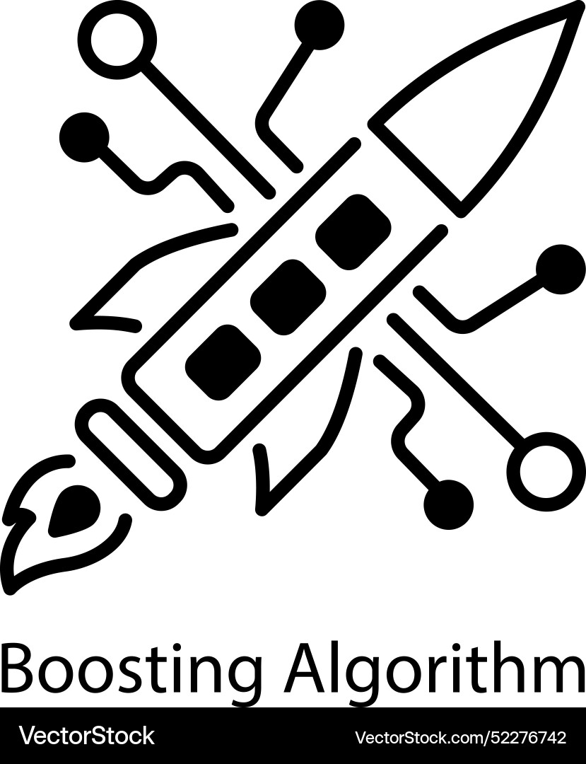 Boosting algorithm vector image