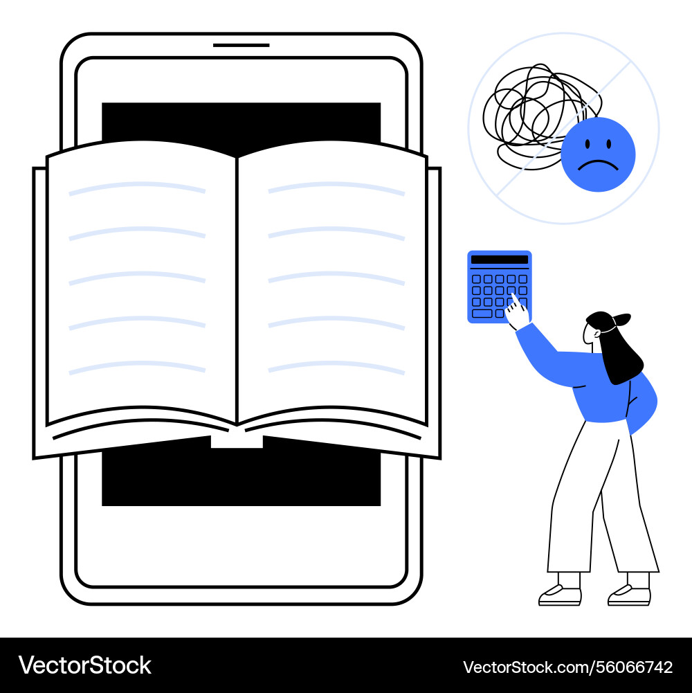Digital learning concept with open book Vector Image