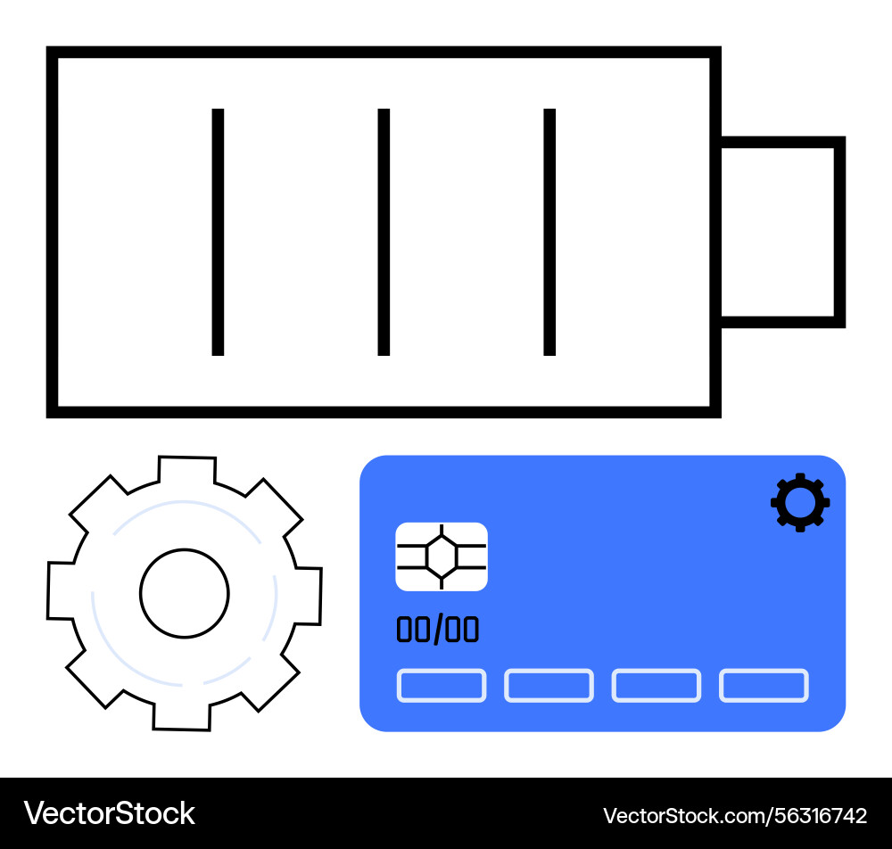 Digital Payment Card with Tech Elements vector image
