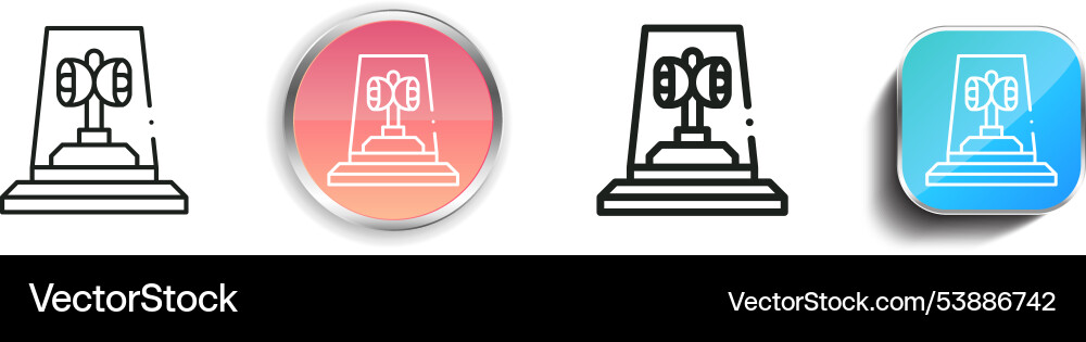 Firefighter icon thin linear regular and button vector image