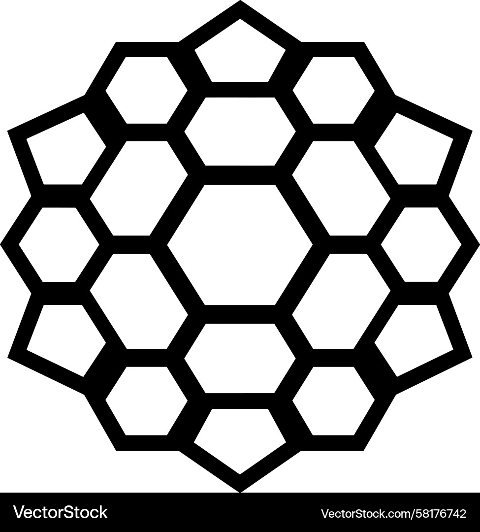 Interconnected Hexagonal Pattern Vector Image