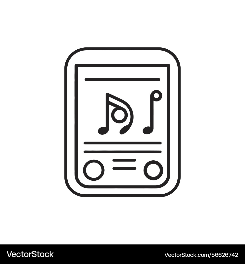 Music player linear icon with rounded design Vector Image