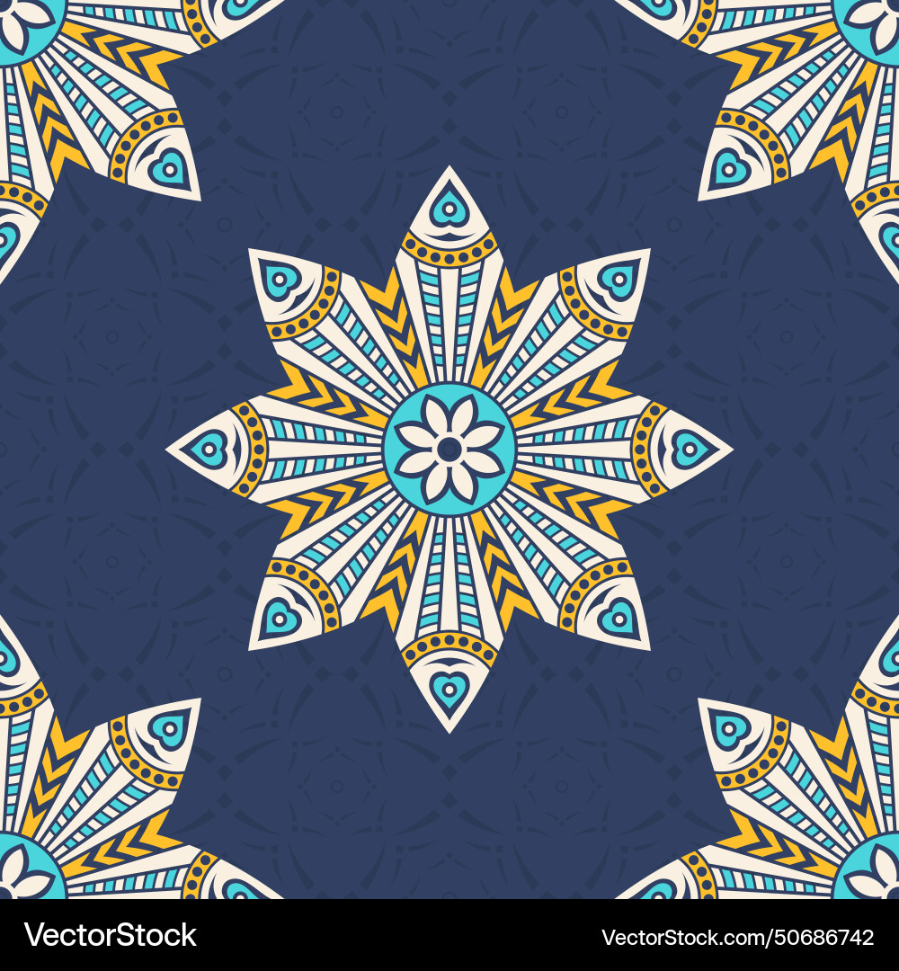 Seamless color pattern with mandala abstract Seamless color pattern with mandala abstract vector image