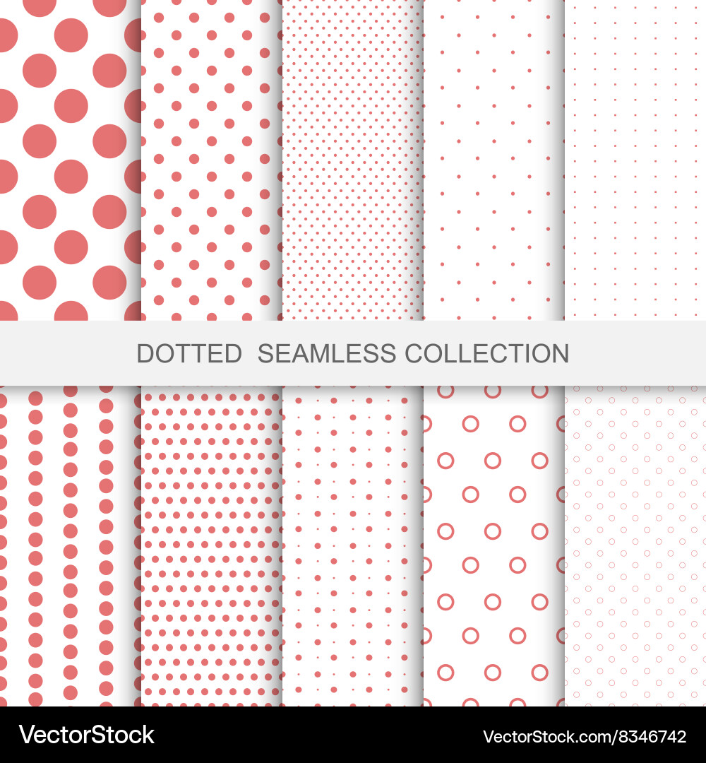 Seamless patterns with circles and dots vector image
