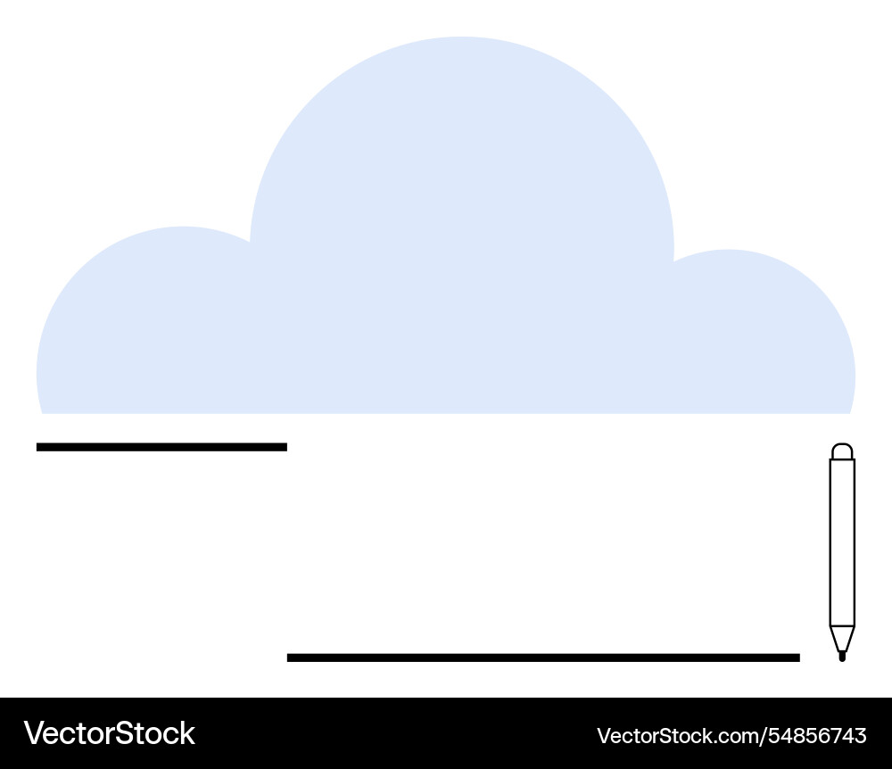 Cloud-based note writing concept with minimalistic Cloud-based note writing concept with minimalistic Vector Image