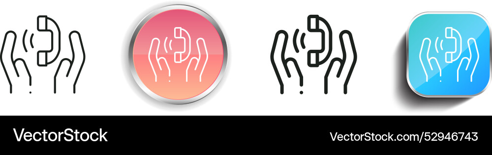 Communication icon thin linear regular and button Vector Image
