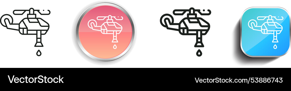 Firefighter icon thin linear regular and button vector image