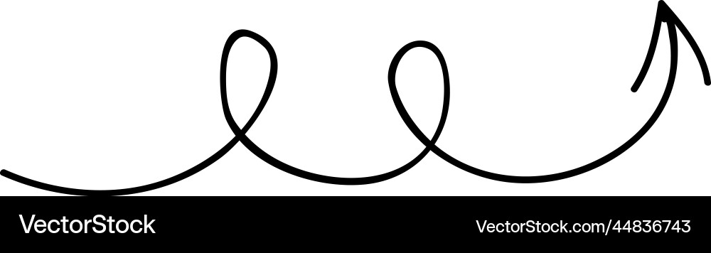 Hand Drawn Curled Arrow Repeat Sign Vector Image