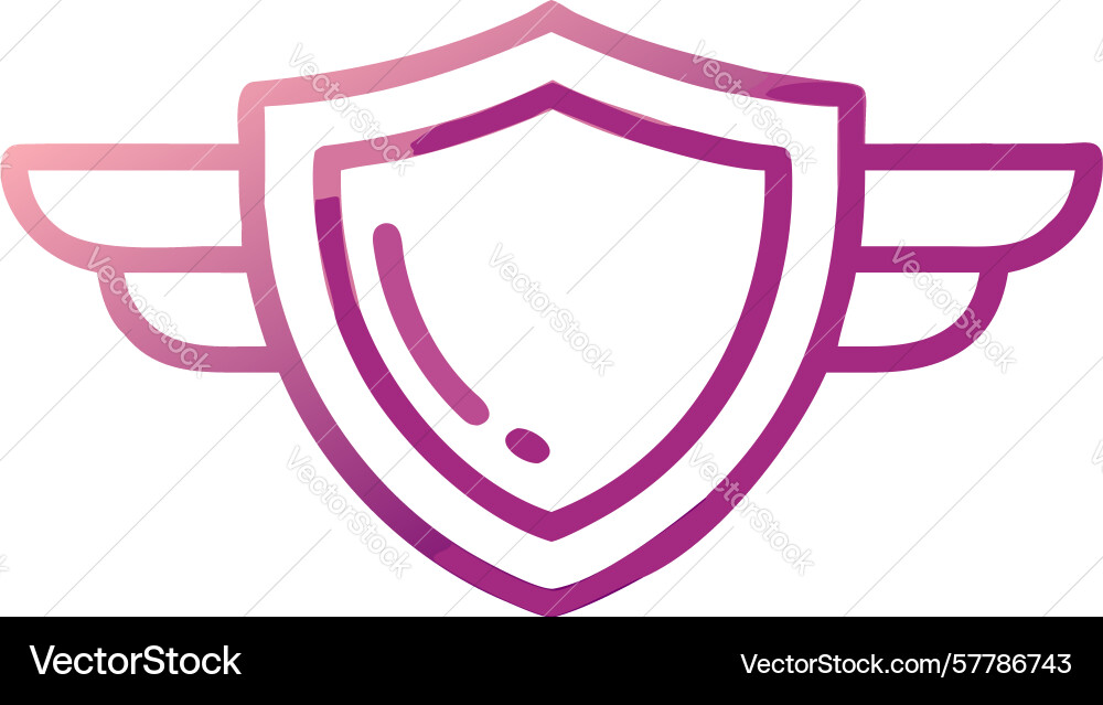 Modern shield emblem sleek design with gradient Vector Image