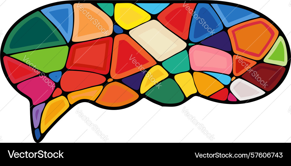 Mosaic pattern speech bubble design generative ai vector image